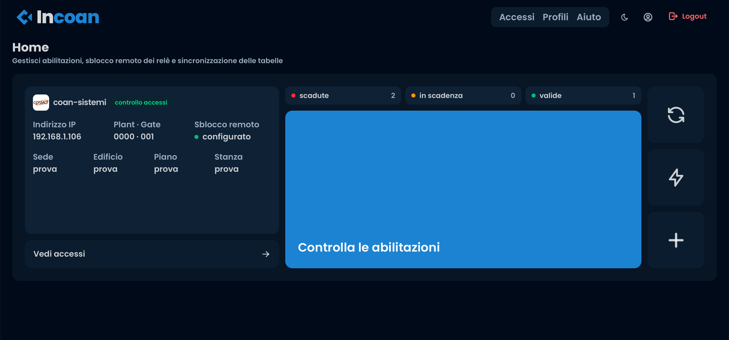 Anteprima della dashboard dei terminali